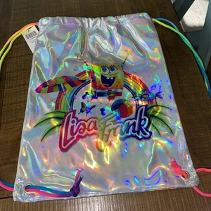 LISA FRANK Spongebob Squarepants Drawstring Backpack Hot Topic Exclusive 2018 - Picture 1 of 6