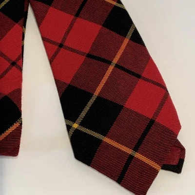 Corbata Gap Para Hombre Cuello Cuadros Rojo Negro De Colección Años 90 Algodón Hecha en EE. UU. 58" X 4" Preppy Foto 1 de 4