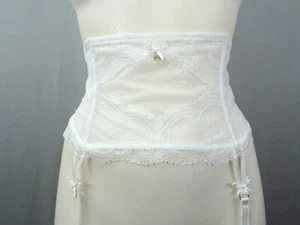 Chantelle 2766# Presage White Lace Garter Belt Size 1 - Picture 1 of 5