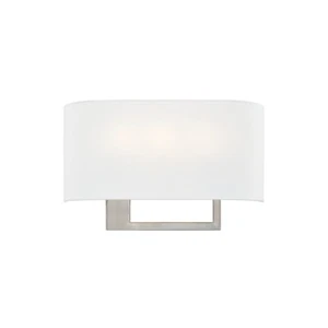 Justice Textile Callie 3Lt Rectangle Sconce, Nickel/White - FAB-4334-WHTE-NCKL - Picture 1 of 1