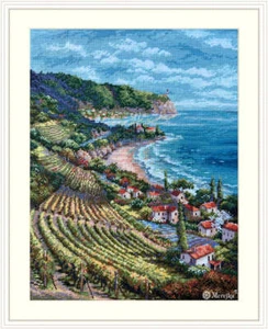 Merejka Counted Cross Stitch Kit Coastline View K-226 - Picture 1 of 5