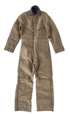 VTG Walls Blizzard-Pruf Men’s M Coveralls Brown Canvas Quilt Lined Made In USA - Image 1 of 4