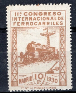 ESPAÑA, FERROCARRILES. YV # 441, REIMPRESIÓN, 1930, MNH - Imagen 1 de 1