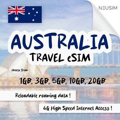 NeuSIM Australia eSIM 1-3GB Data | Same Day DELIVERY! - Image 1 of 2