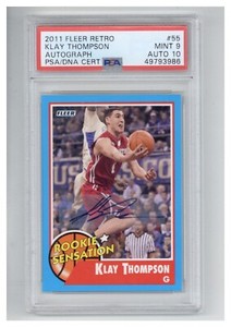 2011 Fleer Retro Klay Thompson Auto PSA 9 10
