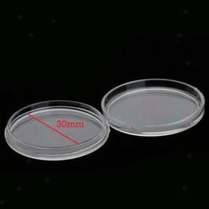 100X Capsules Holder Clear Round Box Plastic Coin Collecting Storage Box 30mm - Picture 1 of 4