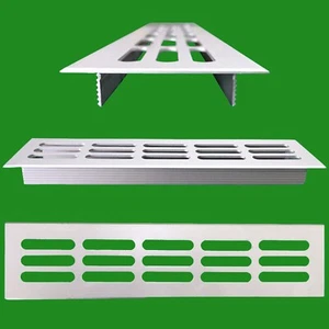 1x Aluminium Silber Rechteckig 250mm x 60mm Belüftung Grill, Lüftungsabdeckung - Bild 1 von 6