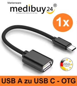 USB-C Adapter zu USB-A Buchse Kabel OTG Stecker für Samsung Huawei Handy Mac PC✔ - Bild 1 von 2
