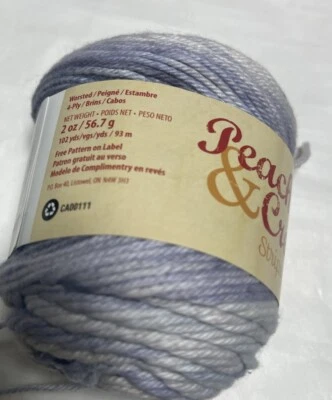 PEACHES & CRÈME STRIPEY YARN. 1pk. DENIM. I combine Shipping. READ DETAIL - Image 1 of 4