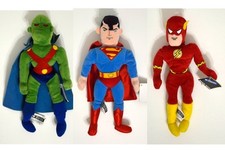SUPERMAN MARTIAN MANHUNTER & FLASH Bean Bag Figure WB Studio Store Exc Tags 1998