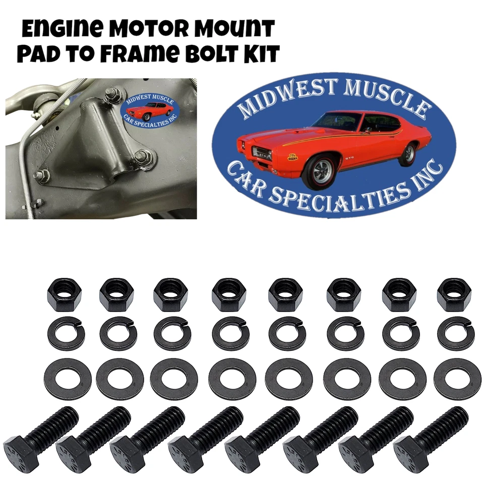 64-72 GM GMC Motor Montaje Pad To Frame Chasis Herrajes Pernos 32 un. A96 Foto 1 de 4