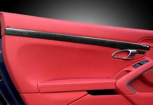 For Porsche 718 Cayman Boxster Carbon Fiber Interior Door Panel Moulding Trim