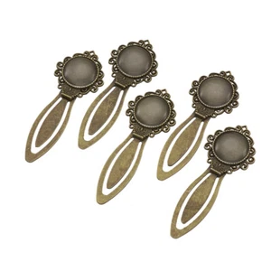 5set Portrait Bookmark Making 20mm Clear Domed Glass Cabochons Bronze - Picture 1 of 5