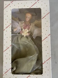 Dillards Trimmings Christmas Angel Tree Topper Ornament Satin Fabric 10" NOS - Picture 1 of 8