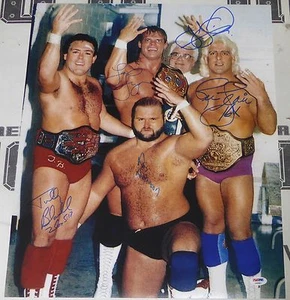 Ric Flair Arn Anderson Lex Luger+ 4 Four Horsemen Signed 16x20 Photo PSA/DNA WWE - Picture 1 of 24