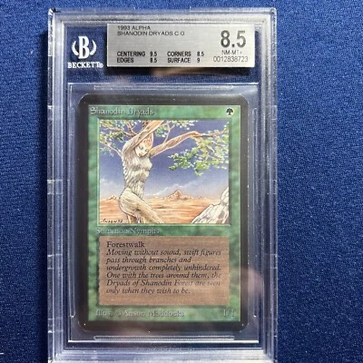 1993 MTG Alpha Shanodin Dryads BGS 8.5 Quad++ NM-MT+ (9.5 center,9 surface) 1993 - Image 1 of 2