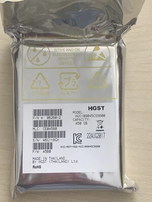 HGST 10k RPM 64MB SCSI SAS HDD 450GB 2.5" 6Gb/s HUC109045CSS600 PN: 0B26012 - Image 1 of 3