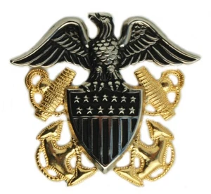 "USA MARINEMARINE OFFIZIER MÜTZE-CAPTATAIN ADMIRAL MÜTZE METALLABZEICHEN 2 1/2" - Bild 1 von 1