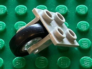 LEGO Roue Pneu Avion Light Gray Ref 2415c01 / Set 6345 6482 6344 6341 - Picture 1 of 1