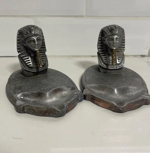 Vintage ägyptisches Revival Pharao Aschenbecher Gussmetall Messing - Bild 1 von 8