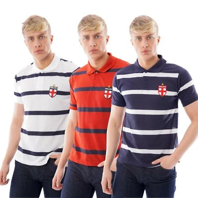 Camisa polo de fútbol americano piqué para hombre a rayas manga corta cuello camiseta Foto 1 de 4