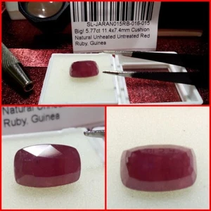 Rubí natural talla Cojín Oval origen Guinea 5.77 Cts. - Imagen 1 de 7