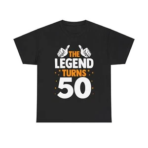50th Birthday Shirt 50 Years Old gift The Legend Turns 50 Unisex T-Shirt - Picture 1 of 25