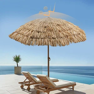 Outdoor Courtyard Camping Picnic Sunscreen Shade Simulation Thatch Umbrella 1.6m - Picture 1 of 10
