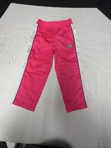 Nike Girls Track Pants Pink White Side Stripe Elastic Waist Embroidered 4 - Picture 1 of 7