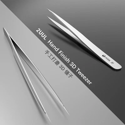 Straight Head Precision Tweezer 2UUL TW01 Hand Finish 3D ESD Ultra Light UK - Image 1 of 4