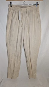 Woman Within Wmns Linen Blend Elastic Waist Straight Leg Pants Sz 16w NWT Cream - Picture 1 of 6