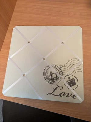 London Love Theme Memo Board with Ribbon Detail. Wall Art Board. - Image 1 of 2