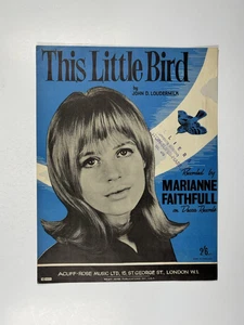 Marianne Faithfull Sheet Music Original Vintage This Little Bird Decca Records  - Picture 1 of 13