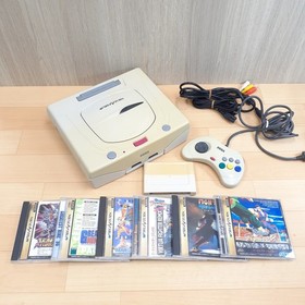 SEGA SATURN CONSOLE Bundle With 6 Games & Memory Japanese White HST-3220