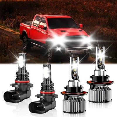 For Dodge Ram 5500 2008-2010 LED Headlight Bulb Fog Light Kit High&Low Beam - Imagem 1 de 4