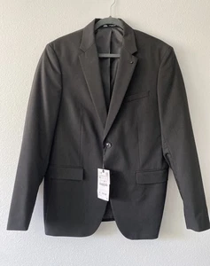 ZARA Sports Coat Jacket 42 Men Blazer Coat Black  Cool Comfort - Picture 1 of 5