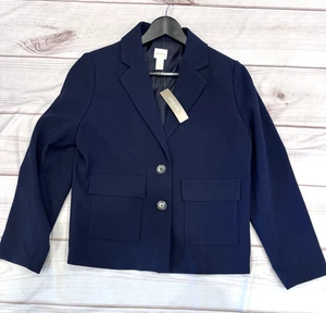 Chicos dunkelblau Langarm Blazer Damengröße 1 zwei Knöpfe Taschen vorne neu mit Etikett - Bild 1 von 11