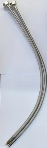 M8 (8mm) x 1/2" BSP Monobloc Tap Flexible Connectors Flexi Tails (Pair) 600mm - Picture 1 of 3