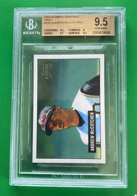 Andrew McCutchen 2005 Bowman Heritage Minis Rookie RC Card #330 BGS 9.5 Gem Mint - Image 1 of 2