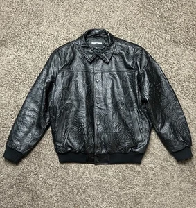 SP5DER WORLDWIDE WEB LEATHER JACKET IN BLACK "HUNTER NYC POPUP EXCLUSIVE" SIZE L - Picture 1 of 5