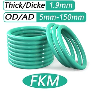 1.9mm Cross Section O Rings FKM Nitrile Rubber 5-150mm OD Oil Resistant Seals - Picture 1 of 110