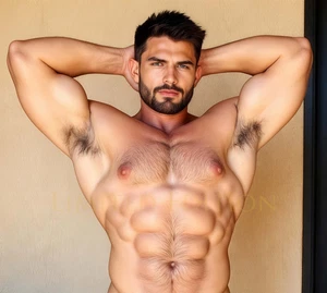 Handsome Male Nude Physique AI Art Photo Signed Limited Edition 8.5x11 8.25 - Picture 1 of 2