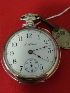 SOUTH BEND 18s 15j POCKET WATCH in Rare LOANER CASE RUNS - Picture 1 of 14