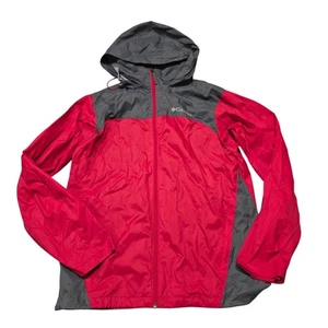 Columbia Packable Regenjacke Herren Small leicht Full Zip grau rot - Bild 1 von 8