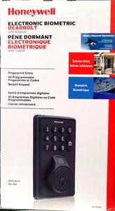 Honeywell Electric Biometric Deadbolt 8733501 - Matte Black New Free Ship - Picture 1 of 4