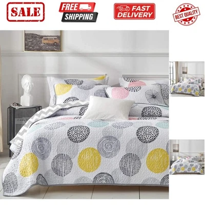 Juego de edredón reversible California tamaño king de gran tamaño 102"x114" microfibra suave... Foto 1 de 4