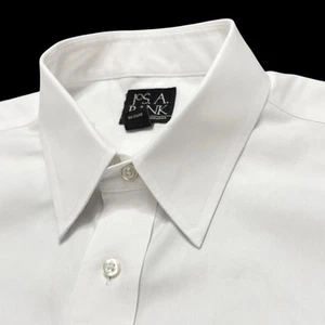 joS A BANK Travelers Slim Fit White Dress Shirt 100% Cotton Mens 16.5-34 - Picture 1 of 17
