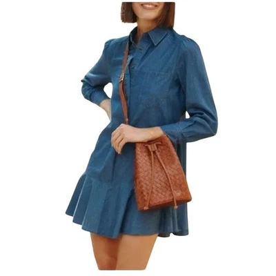 Camisa de vestir para mujer Tuckernuck L manga larga con volantes dobladillo talla grande Foto 1 de 4