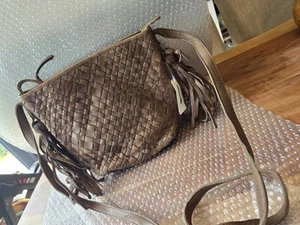 Anthropologie Tano Tasselled Woven Leather Bucket Bag Brand New With Tags - Picture 1 of 8
