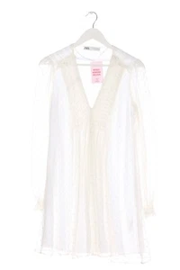 ZARA Vestido de chifón Mujeres Talla EU 36 blanco puro look casual - Imagen 1 de 5